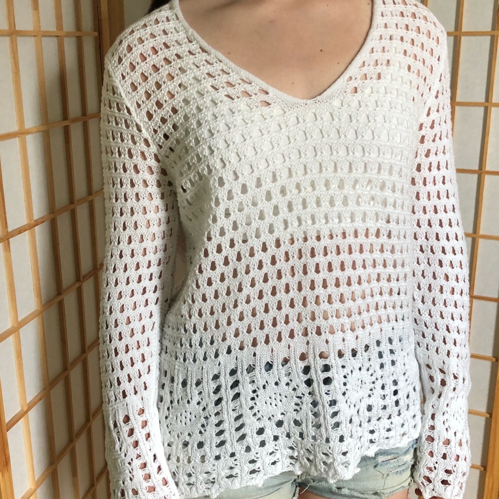 Crochet Cotton Sweater - Picture 2 of 5